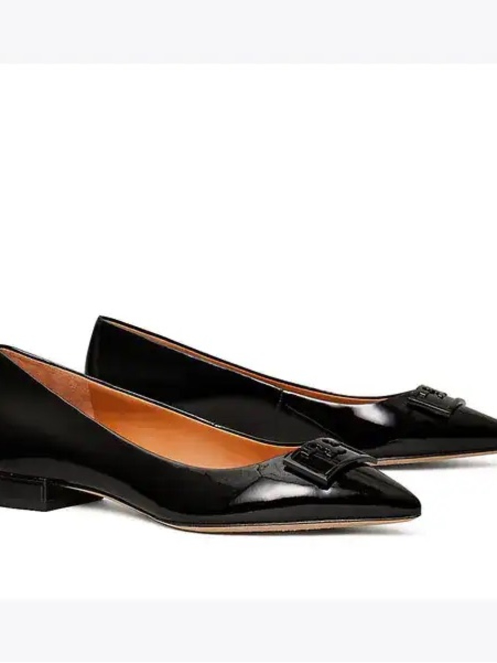 Tory Burch GiGi Black Patent Pointed Toe Flats